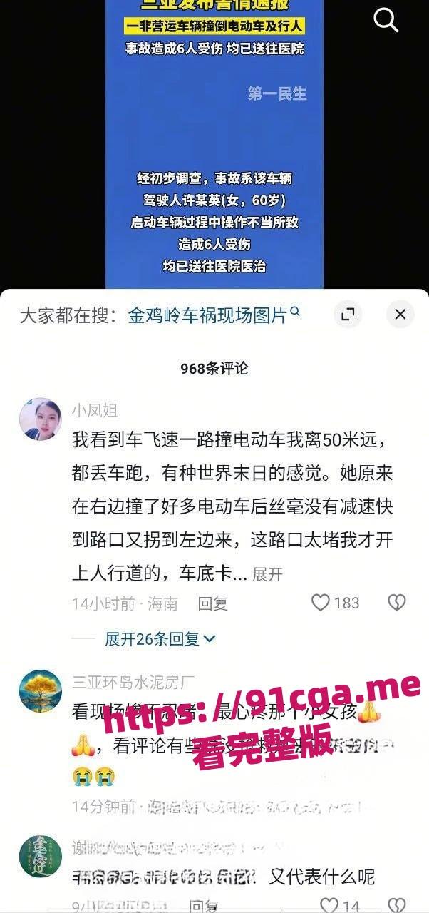 三亚60岁大妈停车不当酿惨祸:怒踩油门撞倒6人,女孩身亡引公愤-3